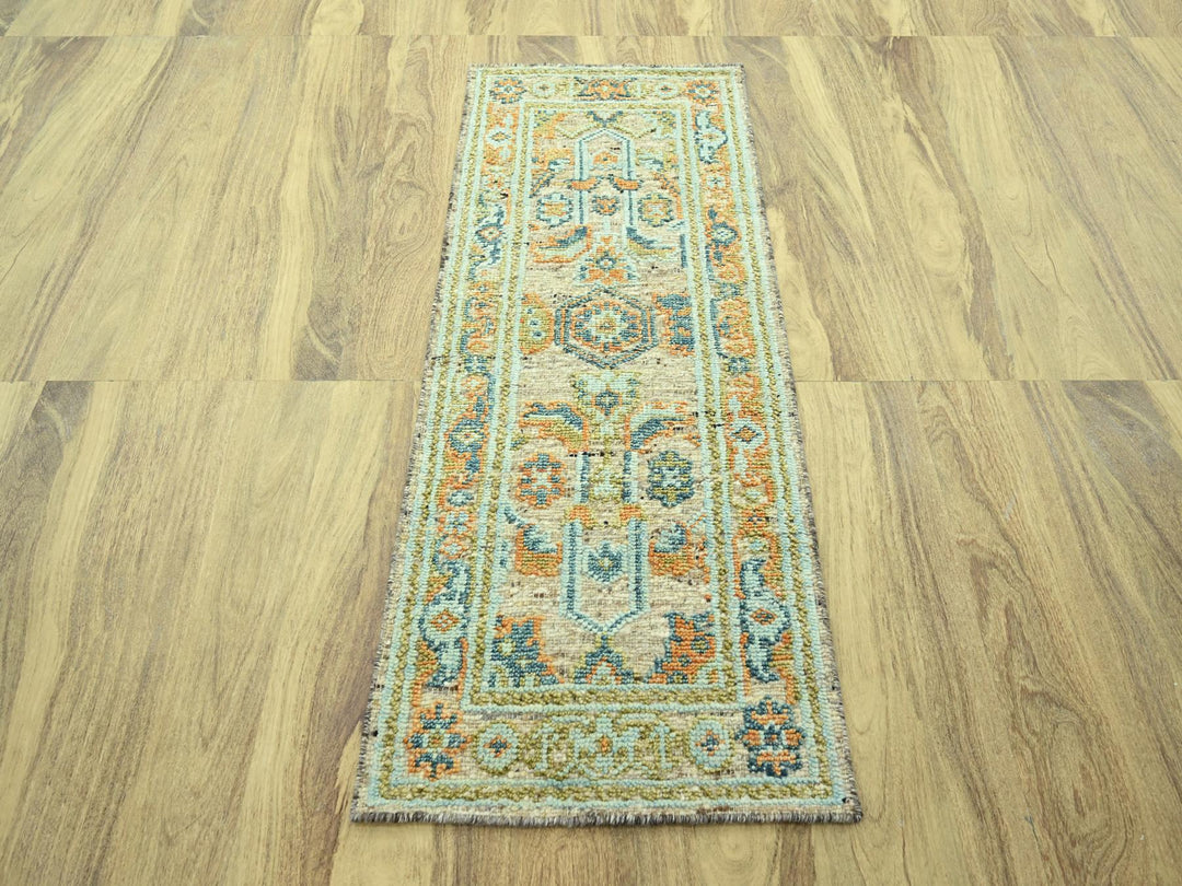 2'7" x 6'1" New Hand Knotted Brown Wool Runner Oriental Rug - MOA10277029