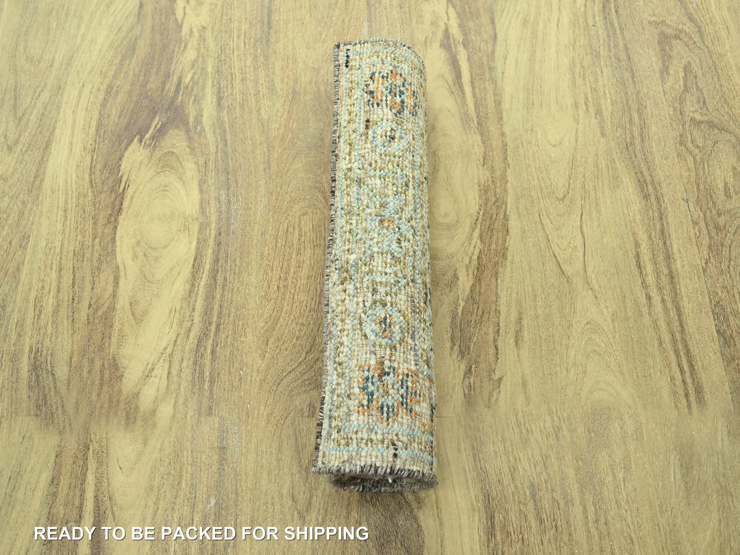 2'7" x 6'1" New Hand Knotted Brown Wool Runner Oriental Rug - MOA10277029