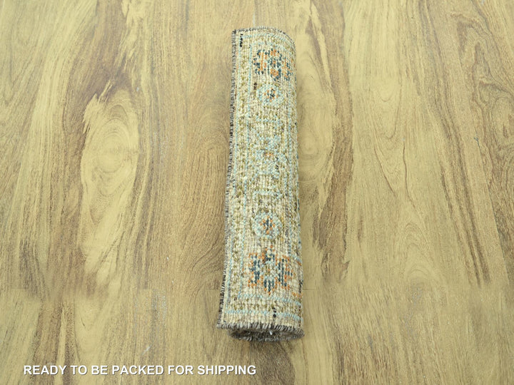 2'7" x 6'1" New Hand Knotted Brown Wool Runner Oriental Rug - MOA10277029