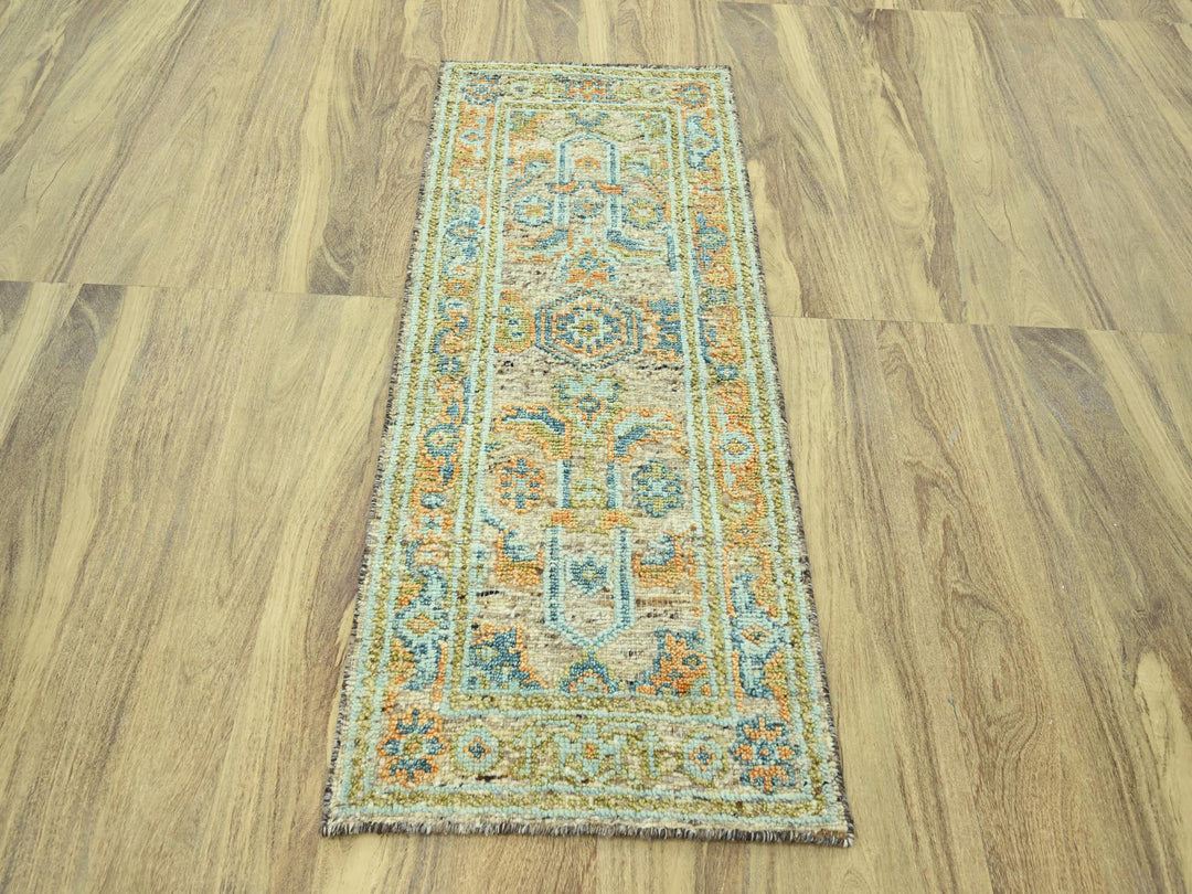 2'9" x 6'1" New Hand Knotted Brown Wool Runner Oriental Rug - MOA10277030