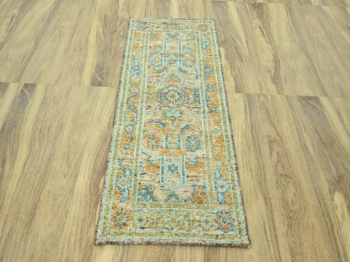 2'9" x 6'1" New Hand Knotted Brown Wool Runner Oriental Rug - MOA10277030