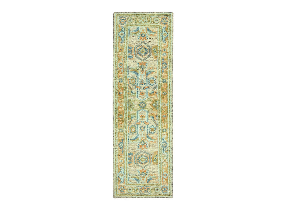 2'7" x 8'0" New Hand Knotted Brown Wool Runner Oriental Rug - MOA10277031