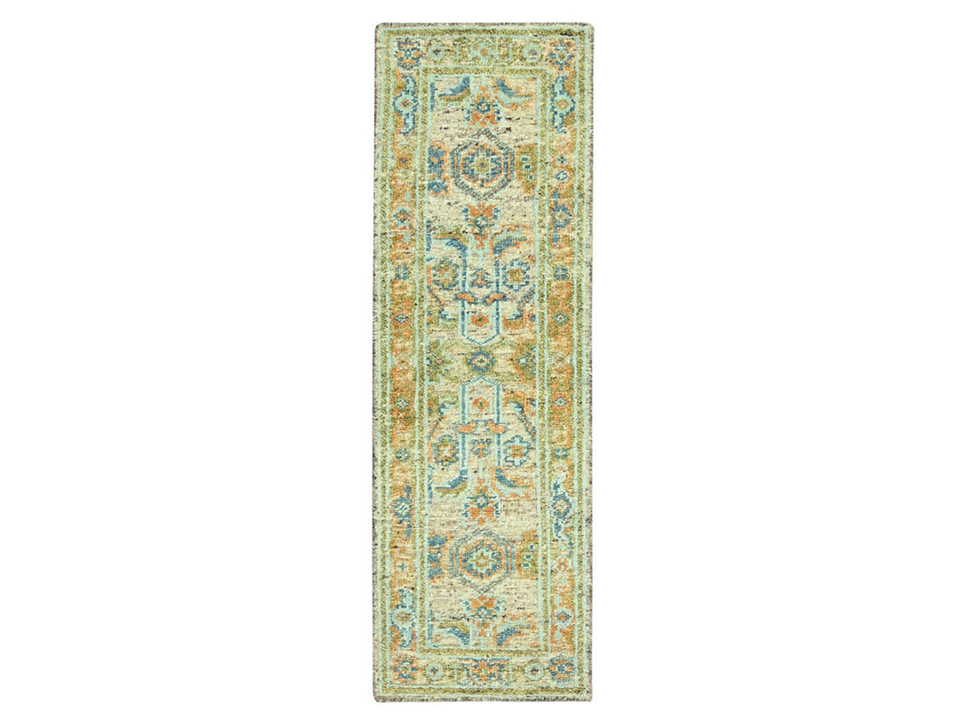 2'7" x 8'1" New Hand Knotted Brown Wool Runner Oriental Rug - MOA10277032
