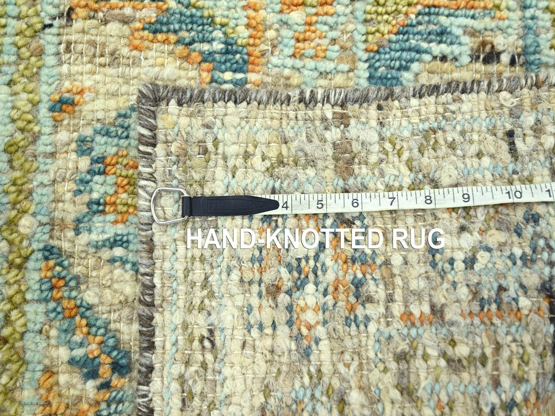 2'7" x 10'1" New Hand Knotted Brown Wool Runner Oriental Rug - MOA10277036
