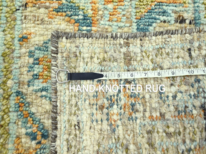 2'7" x 10'1" New Hand Knotted Brown Wool Runner Oriental Rug - MOA10277036