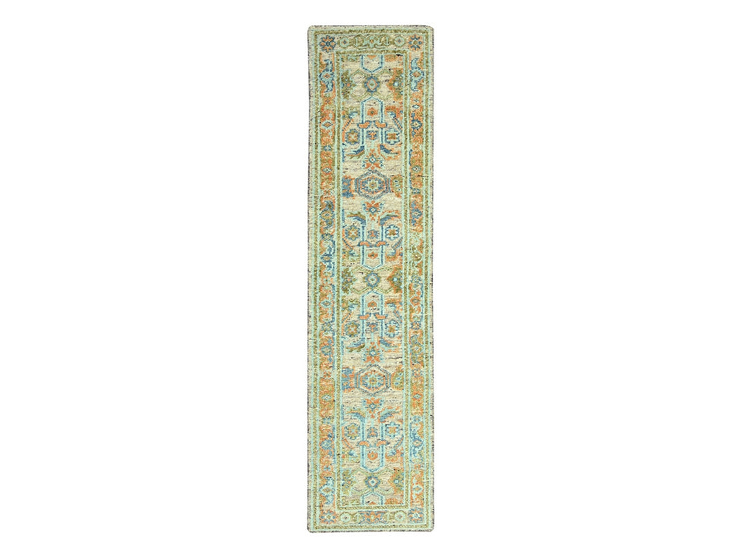2'7" x 12'0" New Hand Knotted Brown Wool Runner Oriental Rug - MOA10277037