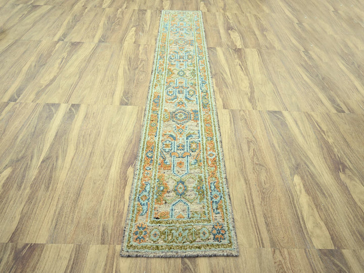 2'7" x 12'0" New Hand Knotted Brown Wool Runner Oriental Rug - MOA10277037