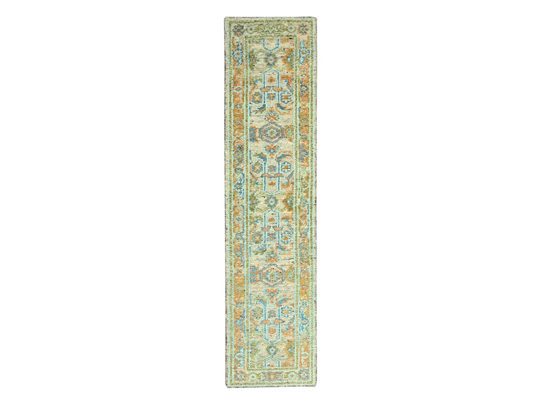 2'6" x 12'0" New Hand Knotted Brown Wool Runner Oriental Rug - MOA10277038
