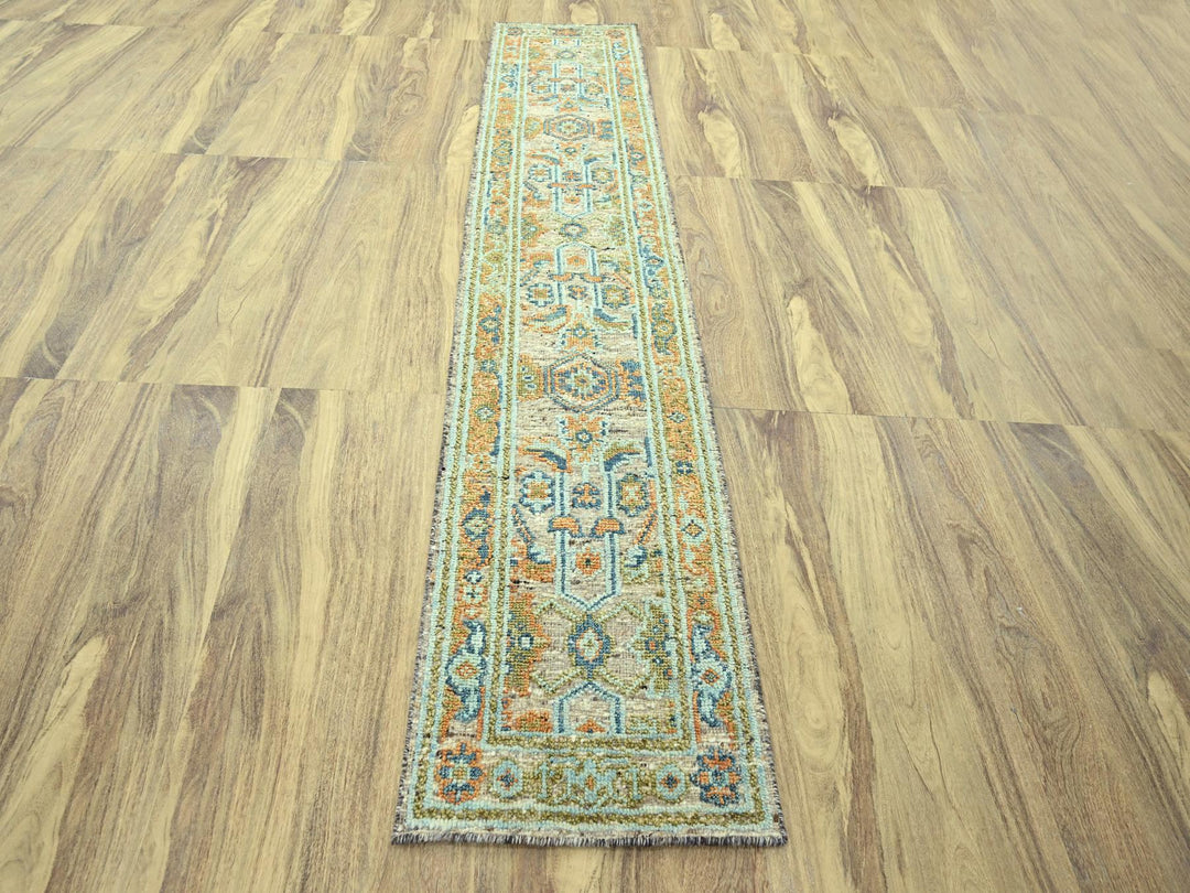 2'6" x 12'0" New Hand Knotted Brown Wool Runner Oriental Rug - MOA10277038
