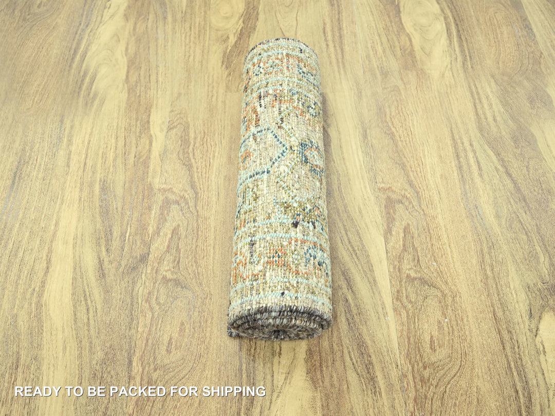 2'6" x 12'0" New Hand Knotted Brown Wool Runner Oriental Rug - MOA10277038