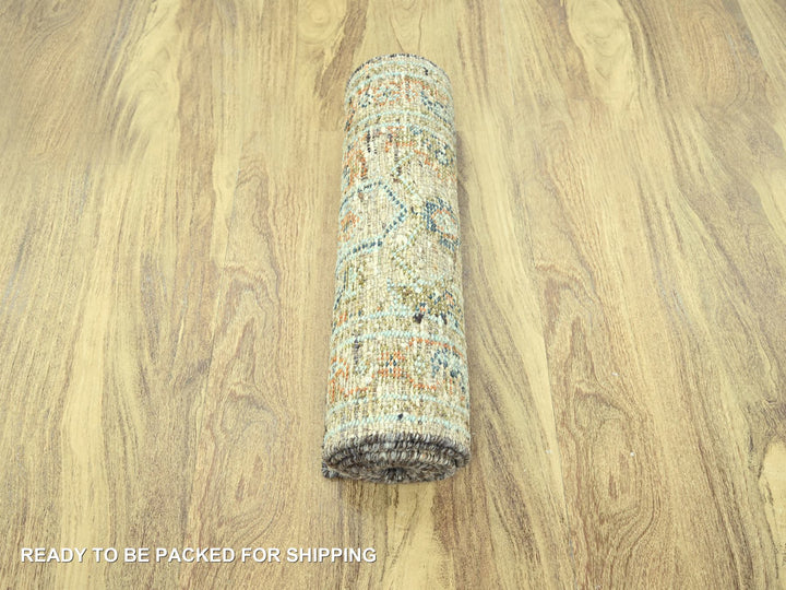 2'6" x 12'0" New Hand Knotted Brown Wool Runner Oriental Rug - MOA10277038