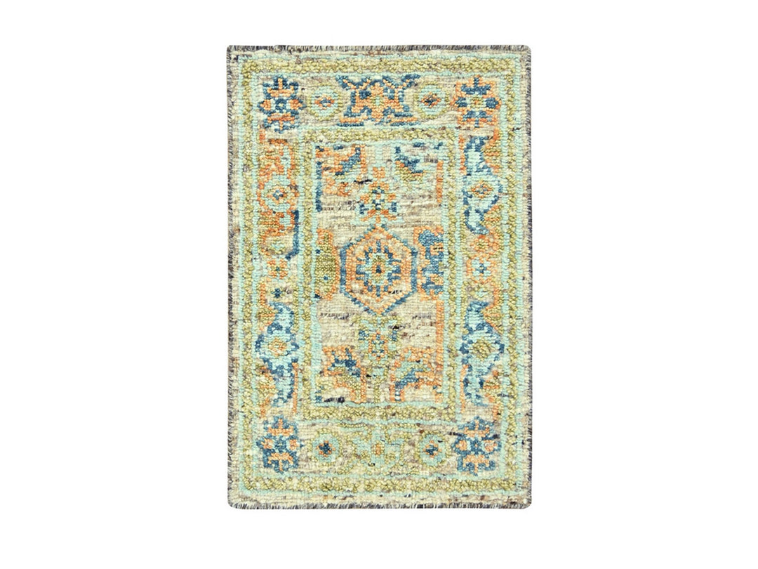 2'2" x 3'2" New Hand Knotted Brown Wool Rectangle Oriental Rug - MOA10277039