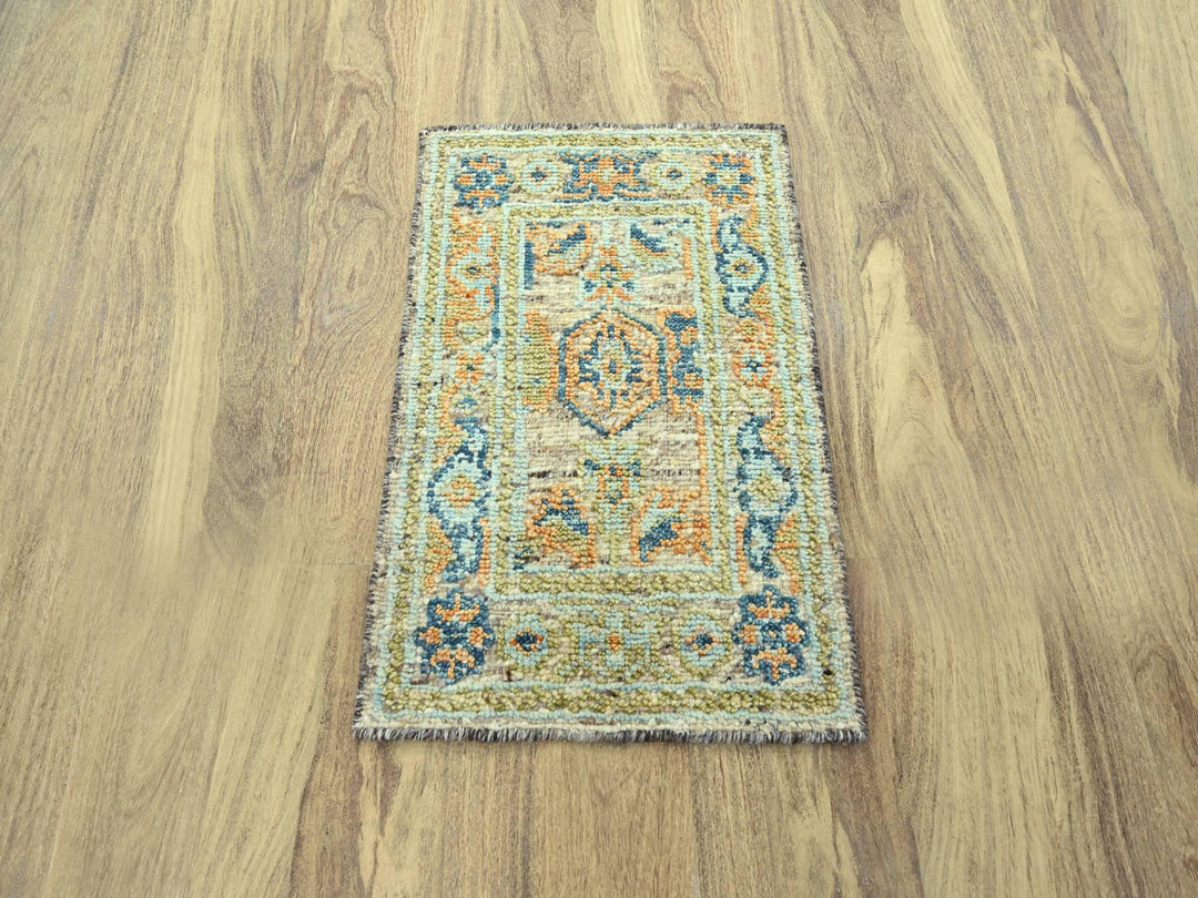 2'2" x 3'2" New Hand Knotted Brown Wool Rectangle Oriental Rug - MOA10277039