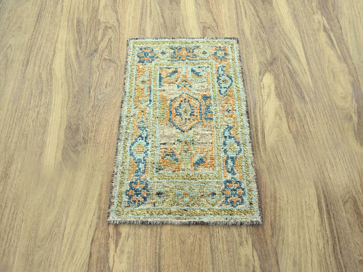 2'2" x 3'2" New Hand Knotted Brown Wool Rectangle Oriental Rug - MOA10277039