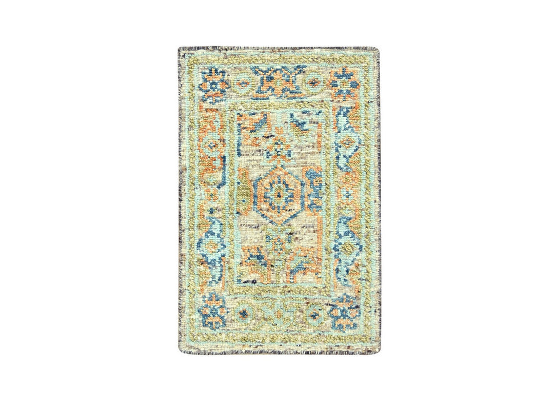 2'2" x 3'1" New Hand Knotted Brown Wool Rectangle Oriental Rug - MOA10277040