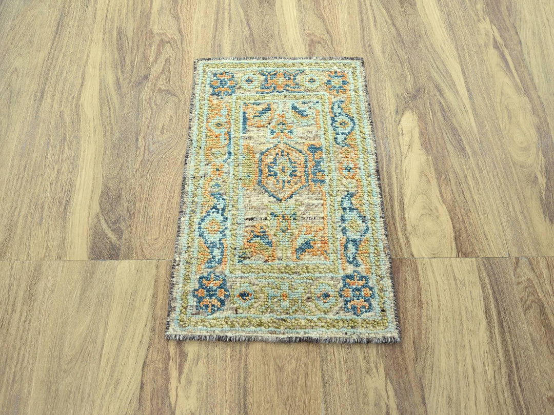 2'2" x 3'1" New Hand Knotted Brown Wool Rectangle Oriental Rug - MOA10277040