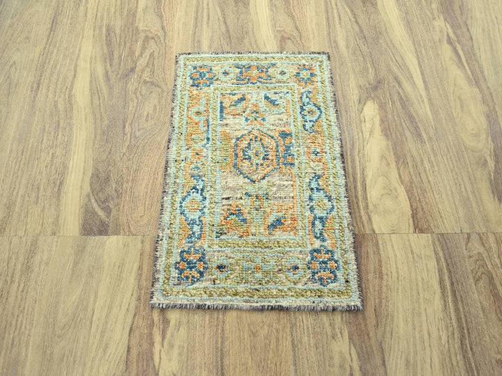 2'2" x 3'1" New Hand Knotted Brown Wool Rectangle Oriental Rug - MOA10277040