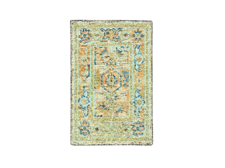 2'2" x 3'1" New Hand Knotted Brown Wool Rectangle Oriental Rug - MOA10277041