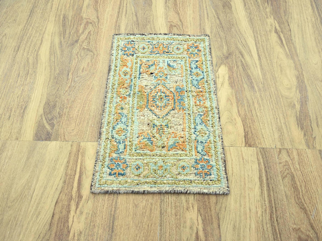 2'2" x 3'1" New Hand Knotted Brown Wool Rectangle Oriental Rug - MOA10277041