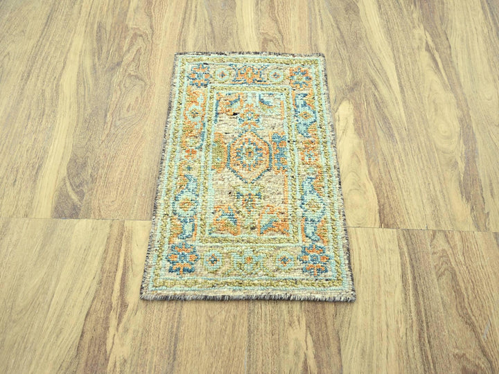2'2" x 3'1" New Hand Knotted Brown Wool Rectangle Oriental Rug - MOA10277041
