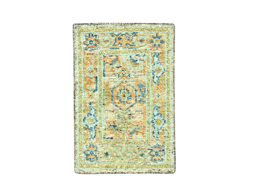 2'1" x 3'1" New Hand Knotted Brown Wool Rectangle Oriental Rug - MOA10277042