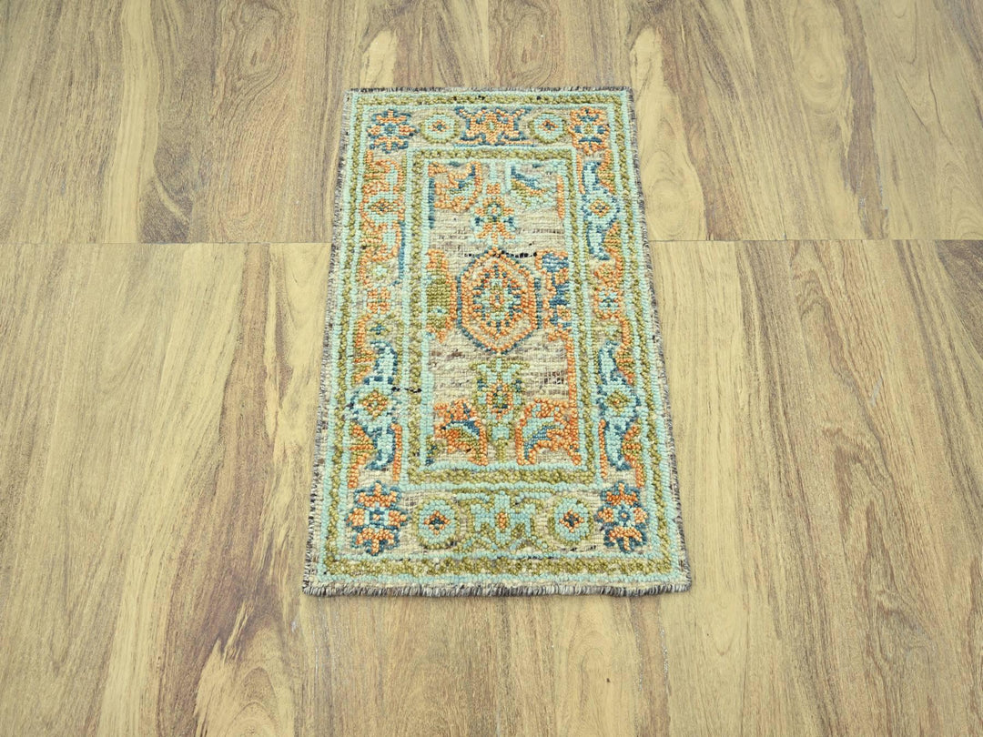 2'1" x 3'1" New Hand Knotted Brown Wool Rectangle Oriental Rug - MOA10277042