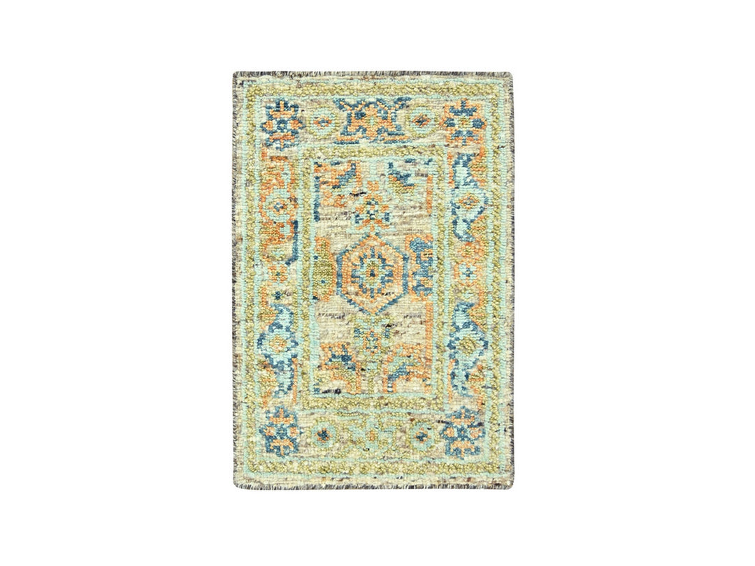 2'0" x 3'0" New Hand Knotted Brown Wool Rectangle Oriental Rug - MOA10277043