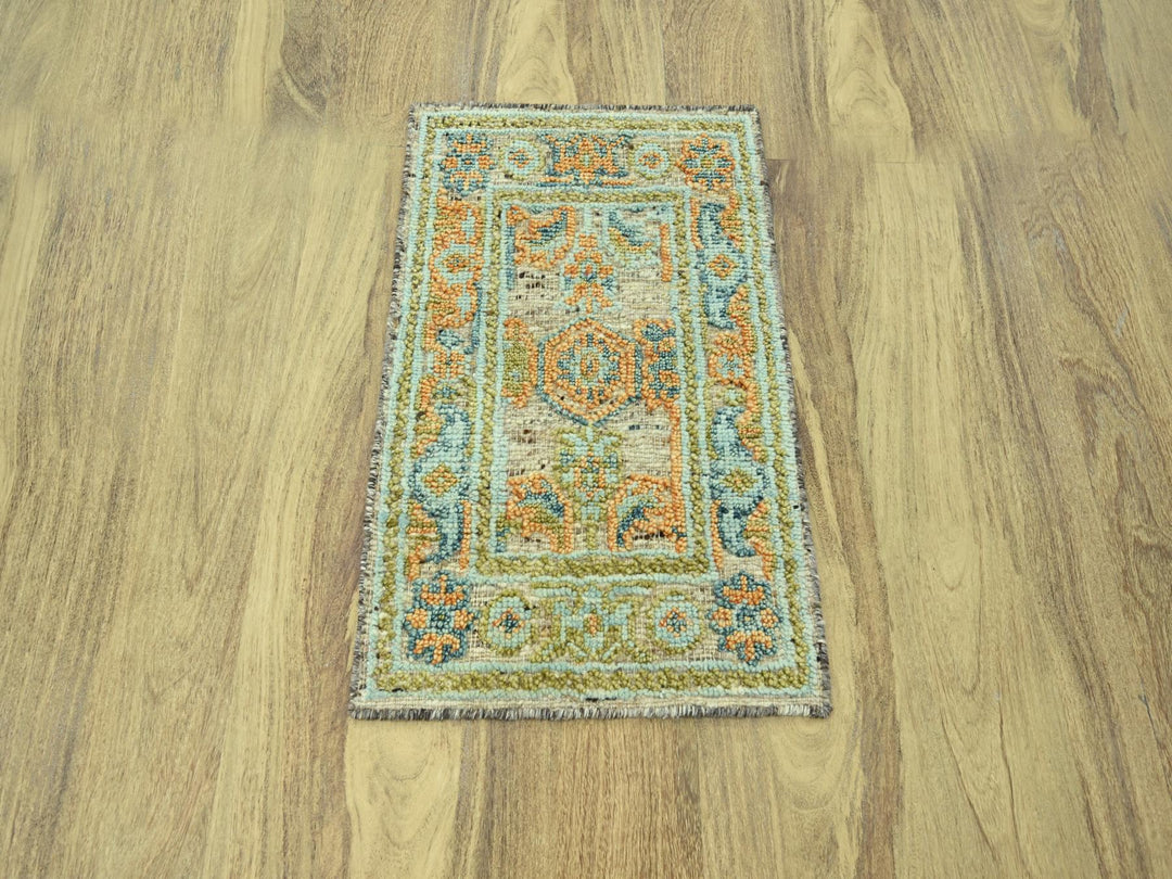 2'0" x 3'0" New Hand Knotted Brown Wool Rectangle Oriental Rug - MOA10277043