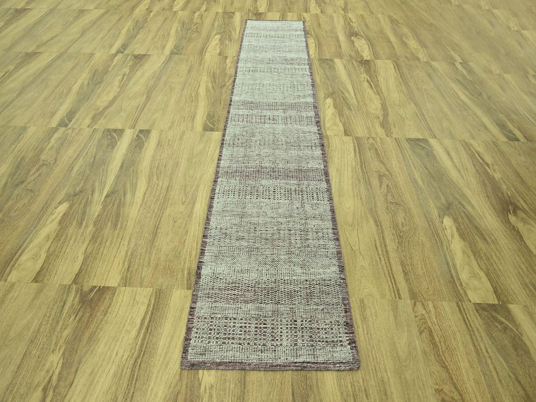 2'7" x 12'0" New Hand Knotted Red Wool Runner Oriental Rug - MOA10277049