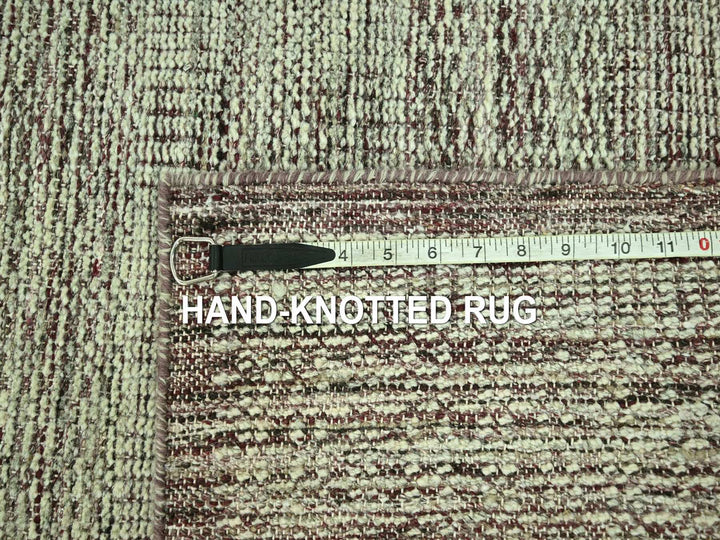 2'7" x 12'0" New Hand Knotted Red Wool Runner Oriental Rug - MOA10277050