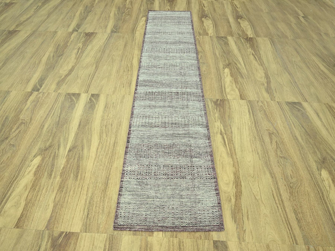 2'7" x 10'2" New Hand Knotted Red Wool Runner Oriental Rug - MOA10277052