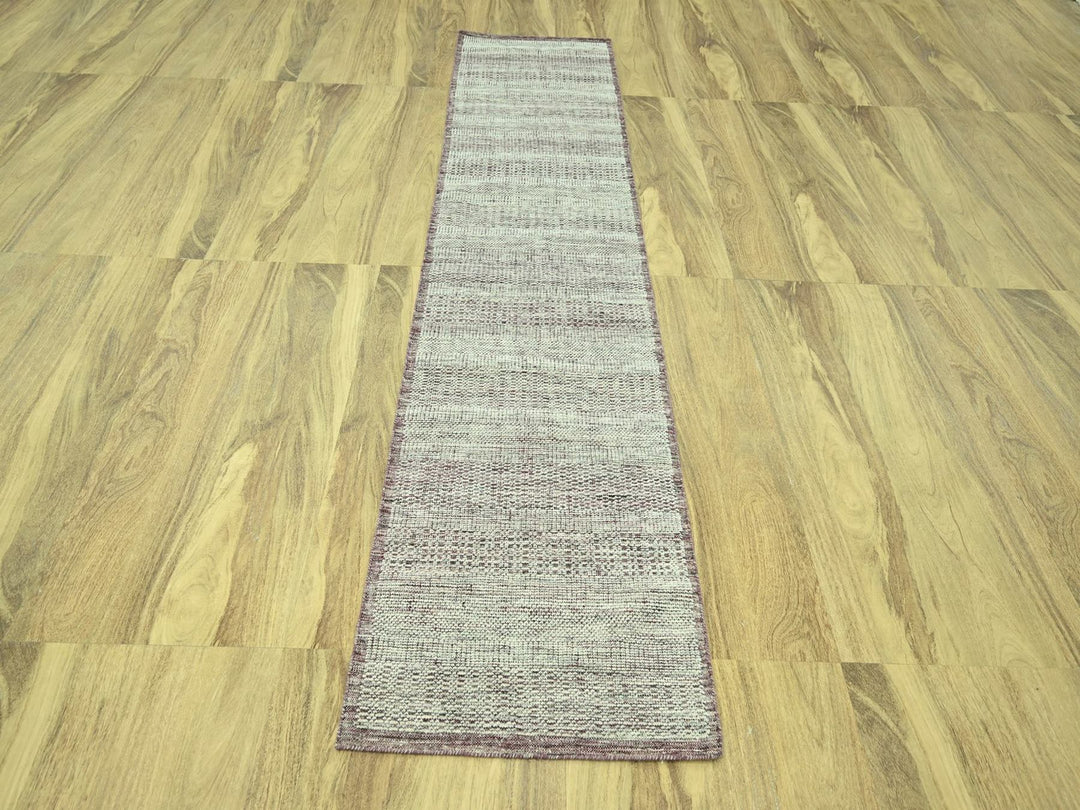 2'7" x 10'3" New Hand Knotted Red Wool Runner Oriental Rug - MOA10277053