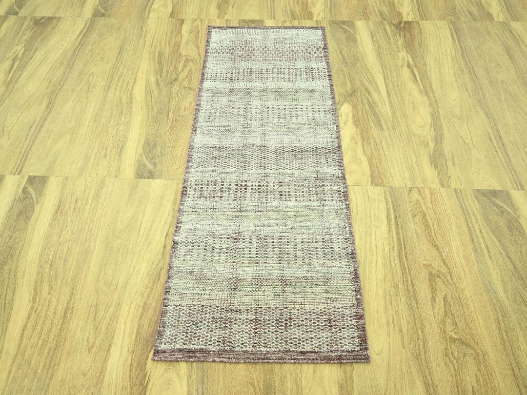 2'7" x 6'3" New Hand Knotted Red Wool Runner Oriental Rug - MOA10277055