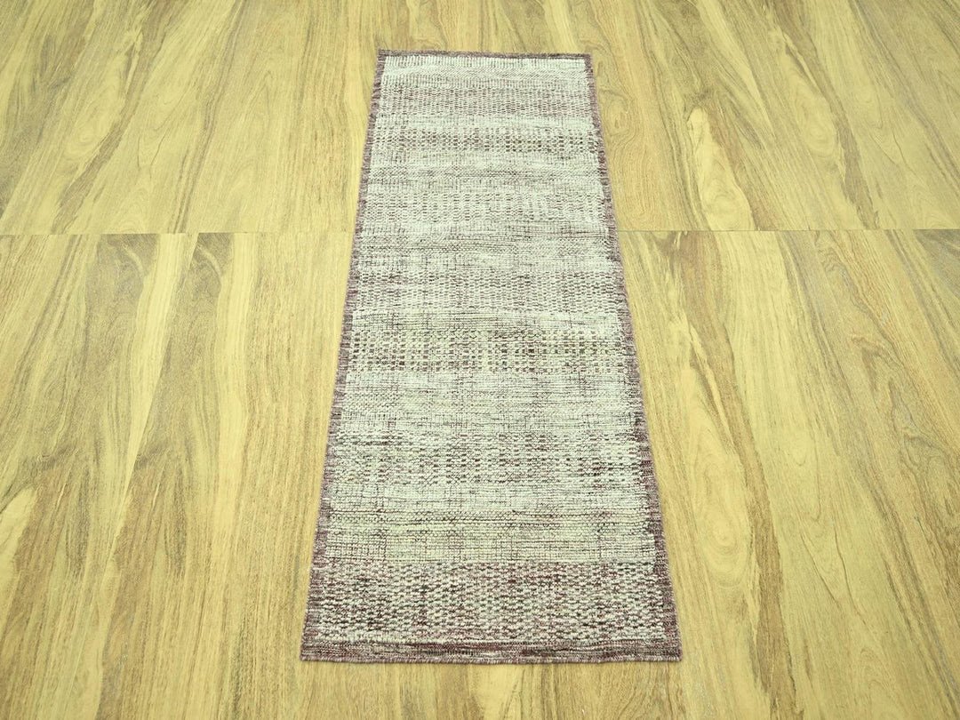 2'7" x 6'0" New Hand Knotted Red Wool Runner Oriental Rug - MOA10277056