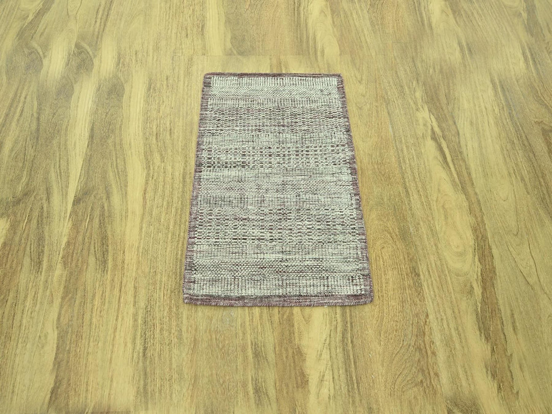 2'0" x 3'0" New Hand Knotted Red Wool Rectangle Oriental Rug - MOA10277059