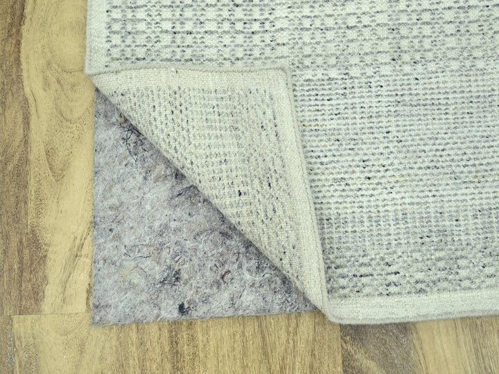 2'6" x 11'10" New Hand Knotted Grey Wool Runner Oriental Rug - MOA10277061