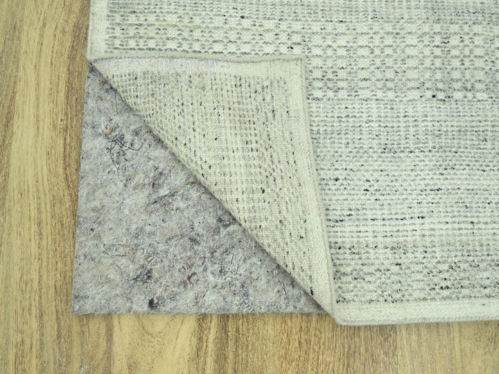 2'9" x 11'10" New Hand Knotted Grey Wool Runner Oriental Rug - MOA10277062