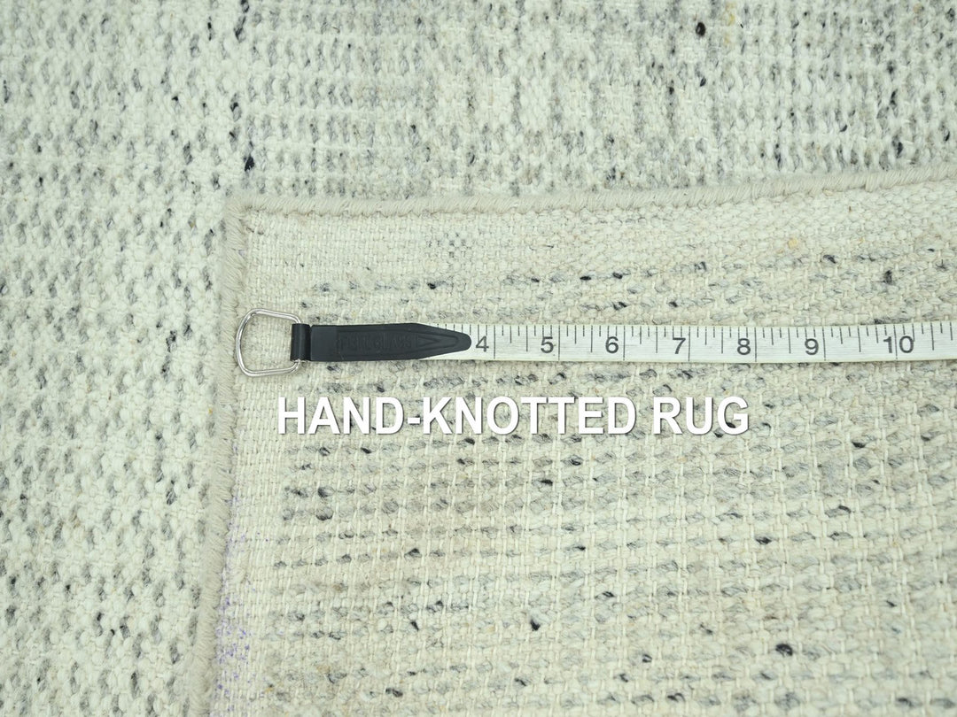 2'9" x 11'10" New Hand Knotted Grey Wool Runner Oriental Rug - MOA10277062