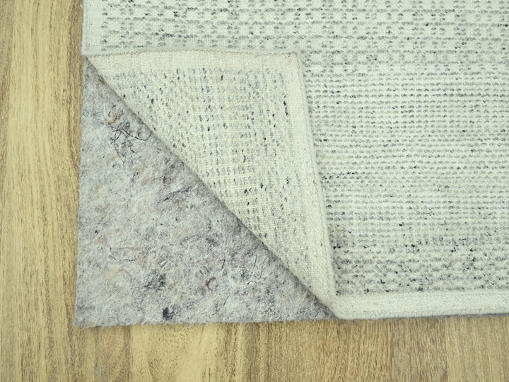 2'8" x 11'10" New Hand Knotted Grey Wool Runner Oriental Rug - MOA10277063