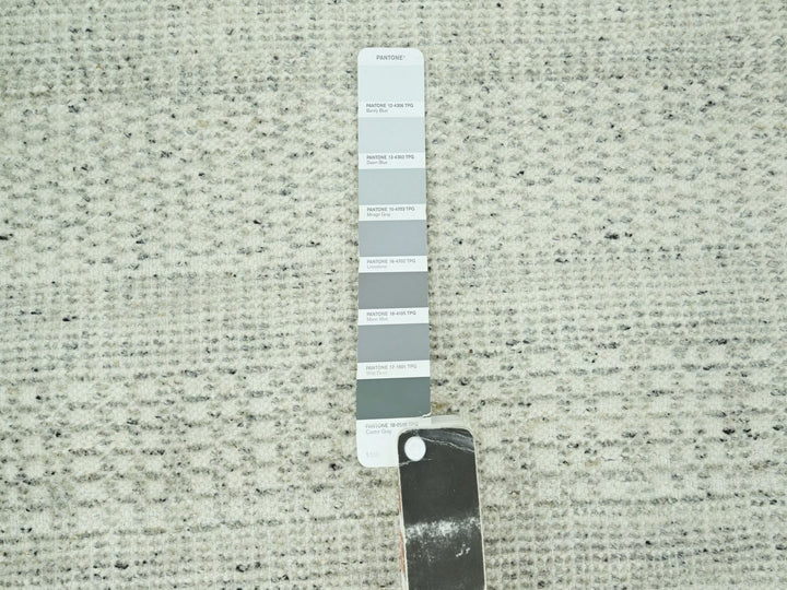 2'7" x 10'3" New Hand Knotted Grey Wool Runner Oriental Rug - MOA10277064