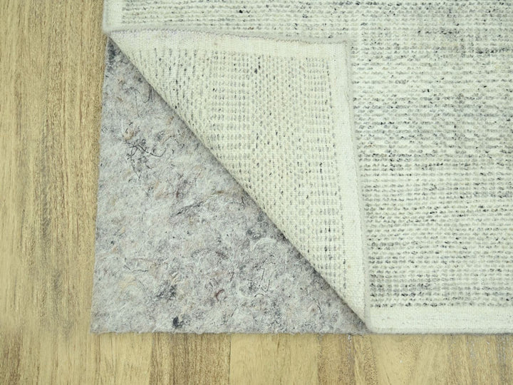 2'7" x 10'2" New Hand Knotted Grey Wool Runner Oriental Rug - MOA10277066