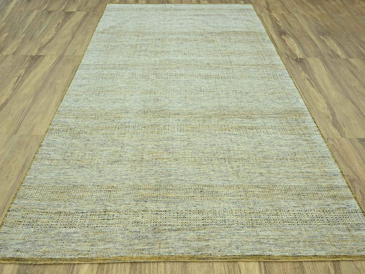 9'0" x 12'0" New Hand Knotted Yellow Wool Rectangle Oriental Rug - MOA10277067