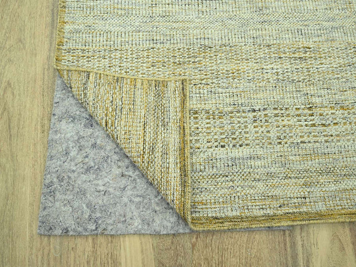 9'0" x 12'0" New Hand Knotted Yellow Wool Rectangle Oriental Rug - MOA10277067