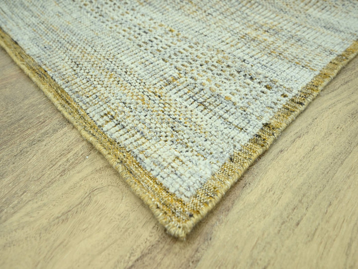 9'0" x 12'0" New Hand Knotted Yellow Wool Rectangle Oriental Rug - MOA10277067