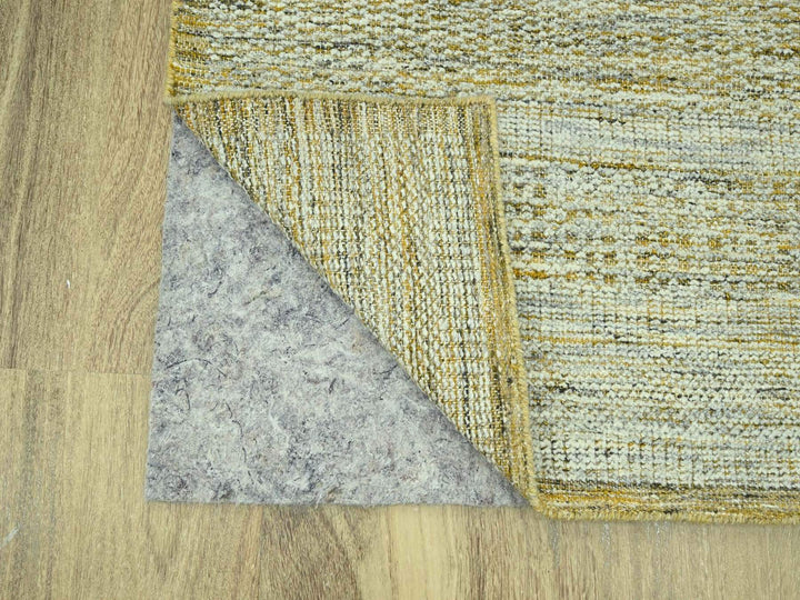 2'7" x 12'0" New Hand Knotted Yellow Wool Runner Oriental Rug - MOA10277068