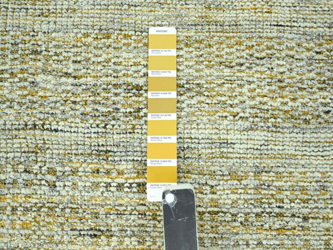 2'7" x 12'0" New Hand Knotted Yellow Wool Runner Oriental Rug - MOA10277068