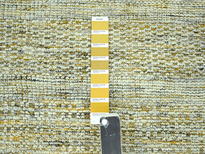 2'7" x 12'0" New Hand Knotted Yellow Wool Runner Oriental Rug - MOA10277068