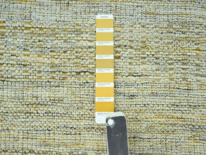 2'6" x 12'0" New Hand Knotted Yellow Wool Runner Oriental Rug - MOA10277069
