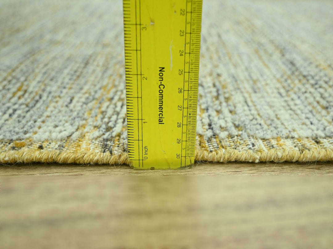 2'6" x 12'0" New Hand Knotted Yellow Wool Runner Oriental Rug - MOA10277069