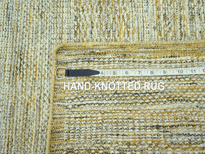 2'6" x 12'0" New Hand Knotted Yellow Wool Runner Oriental Rug - MOA10277069